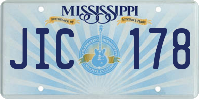 MS license plate JIC178