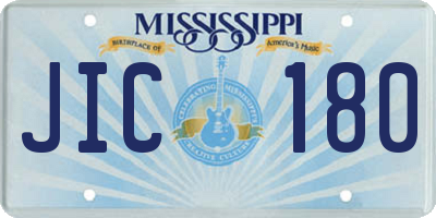 MS license plate JIC180