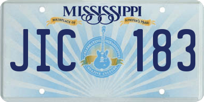 MS license plate JIC183