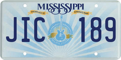 MS license plate JIC189