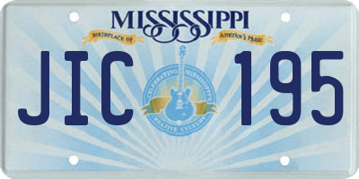 MS license plate JIC195