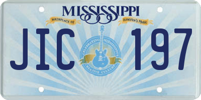 MS license plate JIC197