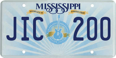 MS license plate JIC200