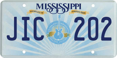 MS license plate JIC202