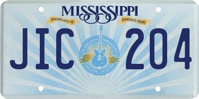 MS license plate JIC204