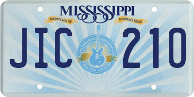 MS license plate JIC210