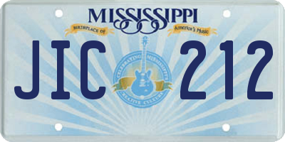 MS license plate JIC212