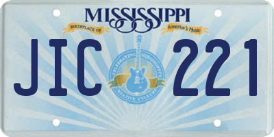 MS license plate JIC221