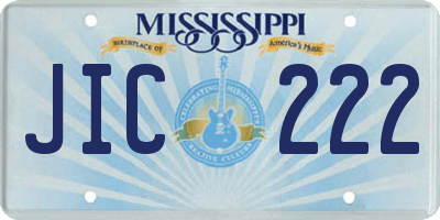 MS license plate JIC222