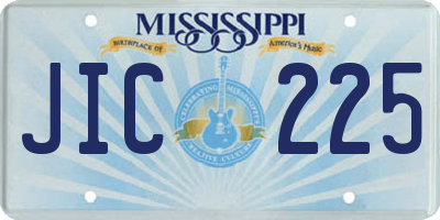 MS license plate JIC225