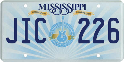 MS license plate JIC226
