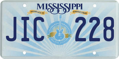 MS license plate JIC228