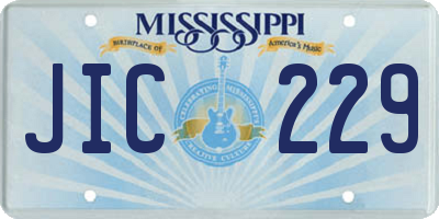 MS license plate JIC229