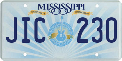 MS license plate JIC230
