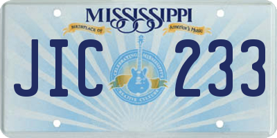 MS license plate JIC233