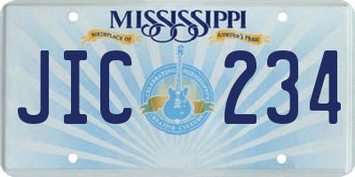 MS license plate JIC234