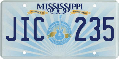 MS license plate JIC235