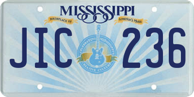 MS license plate JIC236