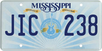 MS license plate JIC238