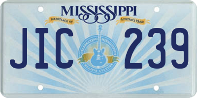 MS license plate JIC239