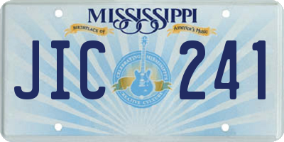 MS license plate JIC241