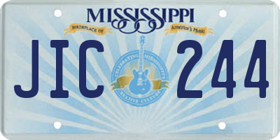 MS license plate JIC244