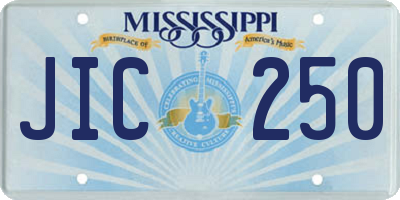 MS license plate JIC250