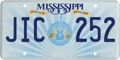 MS license plate JIC252