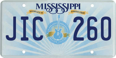 MS license plate JIC260