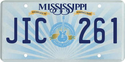 MS license plate JIC261