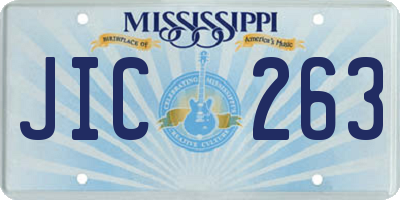 MS license plate JIC263