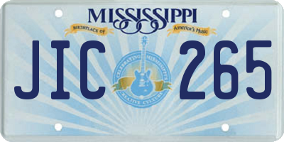 MS license plate JIC265