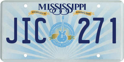 MS license plate JIC271