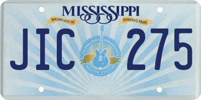 MS license plate JIC275
