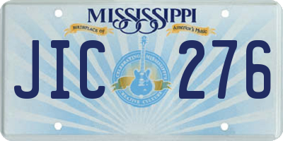MS license plate JIC276