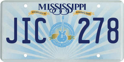 MS license plate JIC278