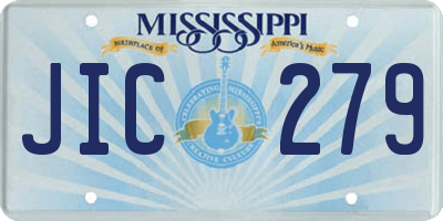 MS license plate JIC279