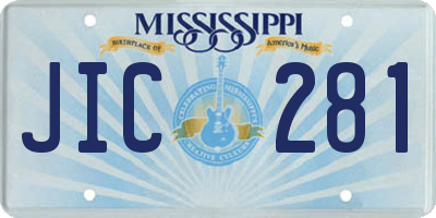 MS license plate JIC281