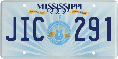 MS license plate JIC291