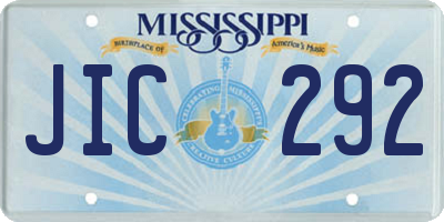 MS license plate JIC292