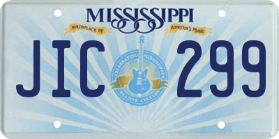 MS license plate JIC299