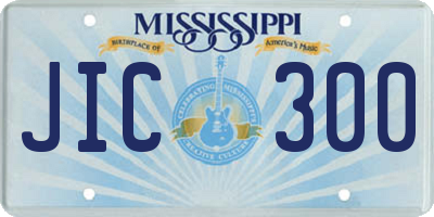 MS license plate JIC300