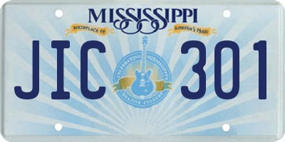 MS license plate JIC301