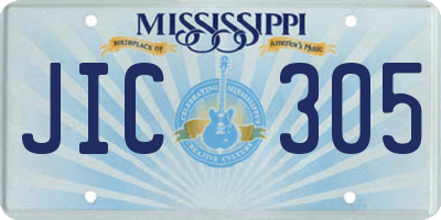 MS license plate JIC305