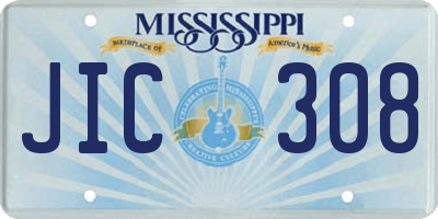 MS license plate JIC308