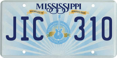 MS license plate JIC310