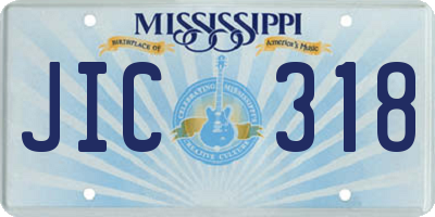 MS license plate JIC318