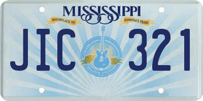 MS license plate JIC321