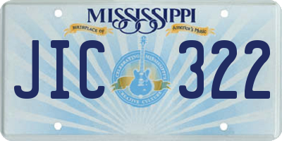 MS license plate JIC322
