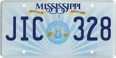 MS license plate JIC328